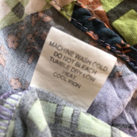 LA Hearts Patchwork Square Neck Puff Sleeves Crop Top Large - Picture 5 of 5